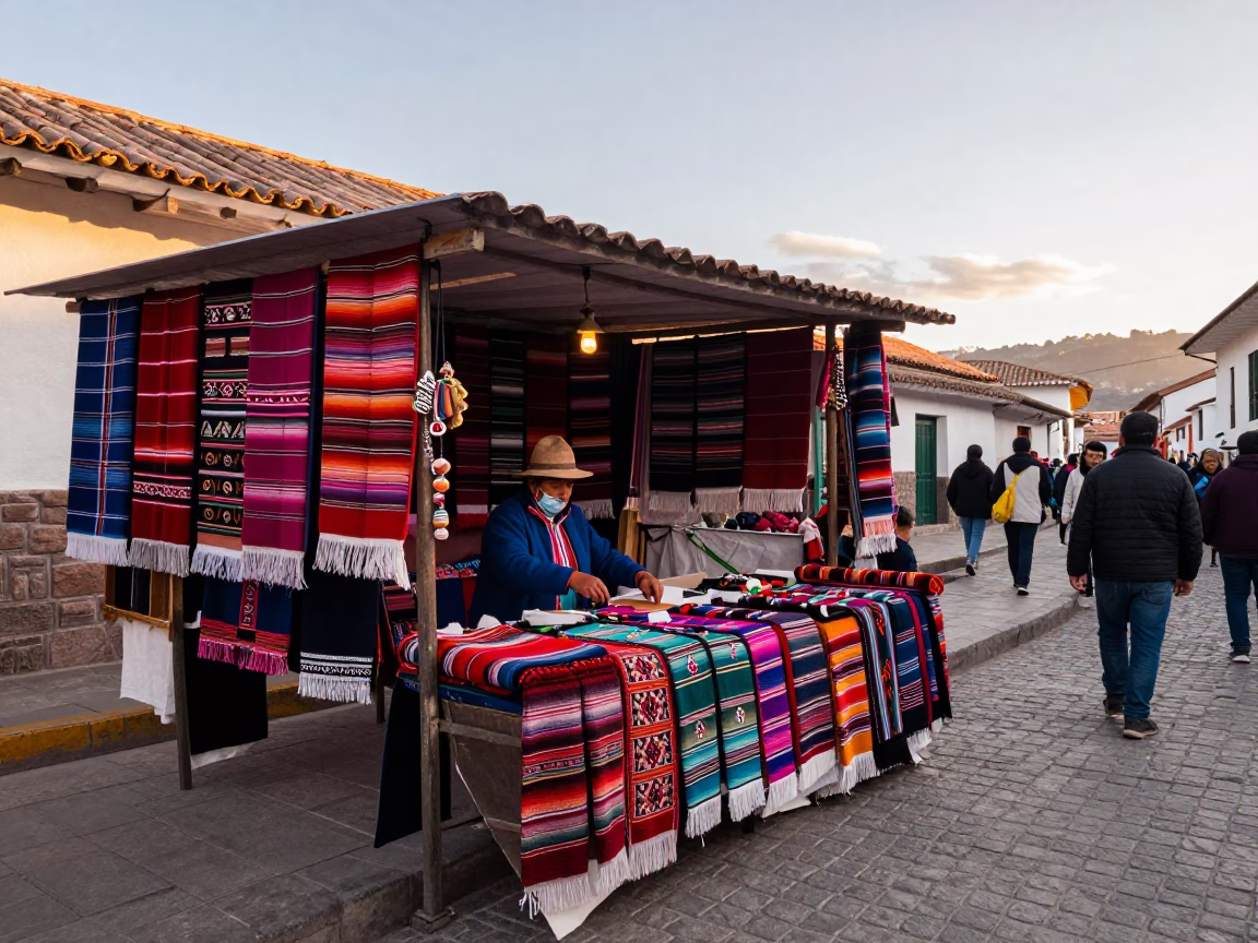 Textile Stall in Cusco in in Cusco, Peru