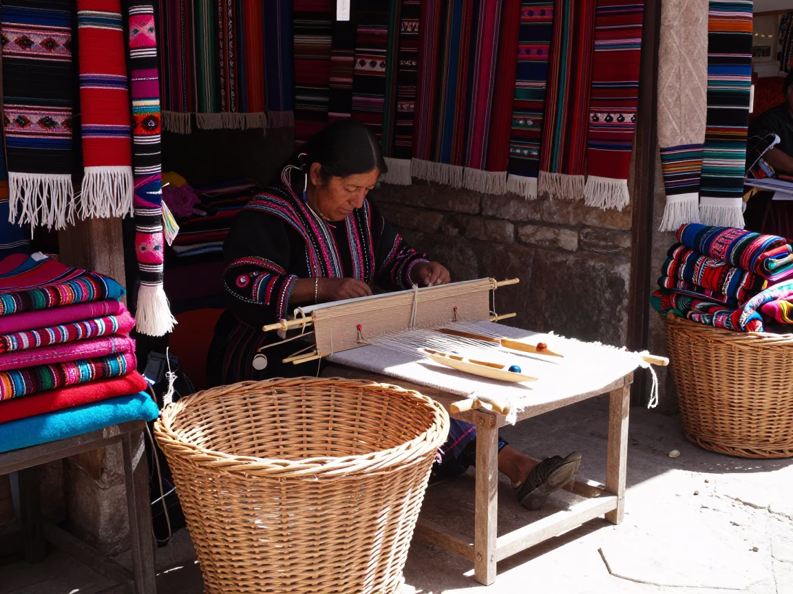 Textile Stall in La Paz in in La Paz, Bolivia