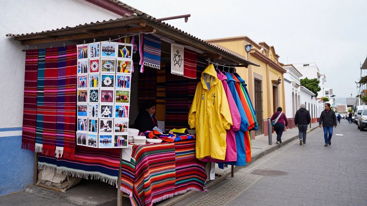 Textile Stall in Lima in in Lima, Peru