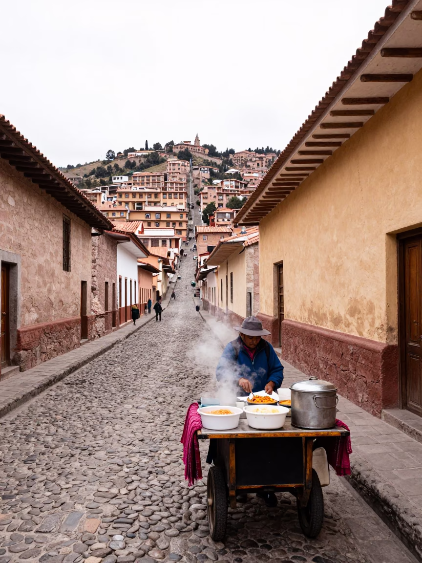 Textile Vendor in La Paz in in La Paz, Bolivia