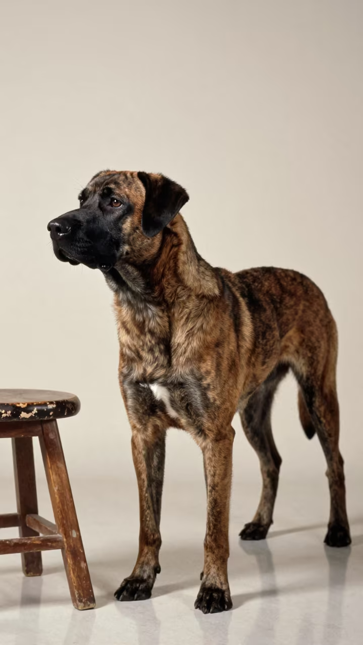 Thai Ridgeback Portrait in Chiang Mai Studio in in a quiet portrait studio with a plain backdrop and eye-level framing in Night Bazaar, Chiang Mai