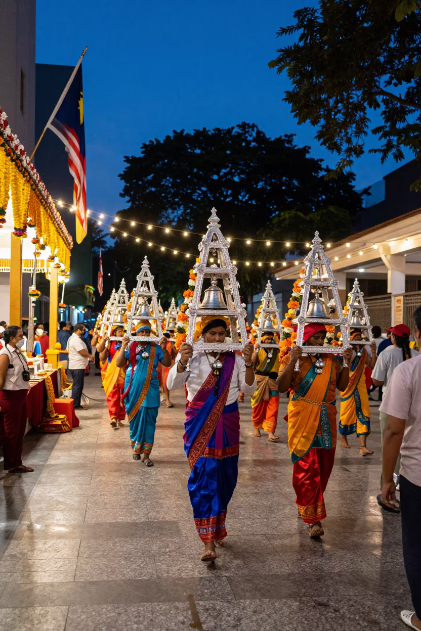 Thaipusam Ceremony in Buenos Aires Evening Hall in in a ceremonial hall near Retiro, Buenos Aires