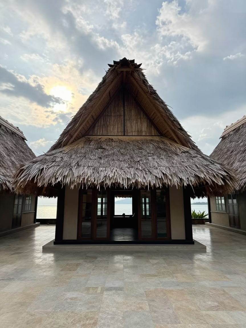 Thatched Cottage in Pattaya Atrium in inside a vaulted atrium in Pattaya