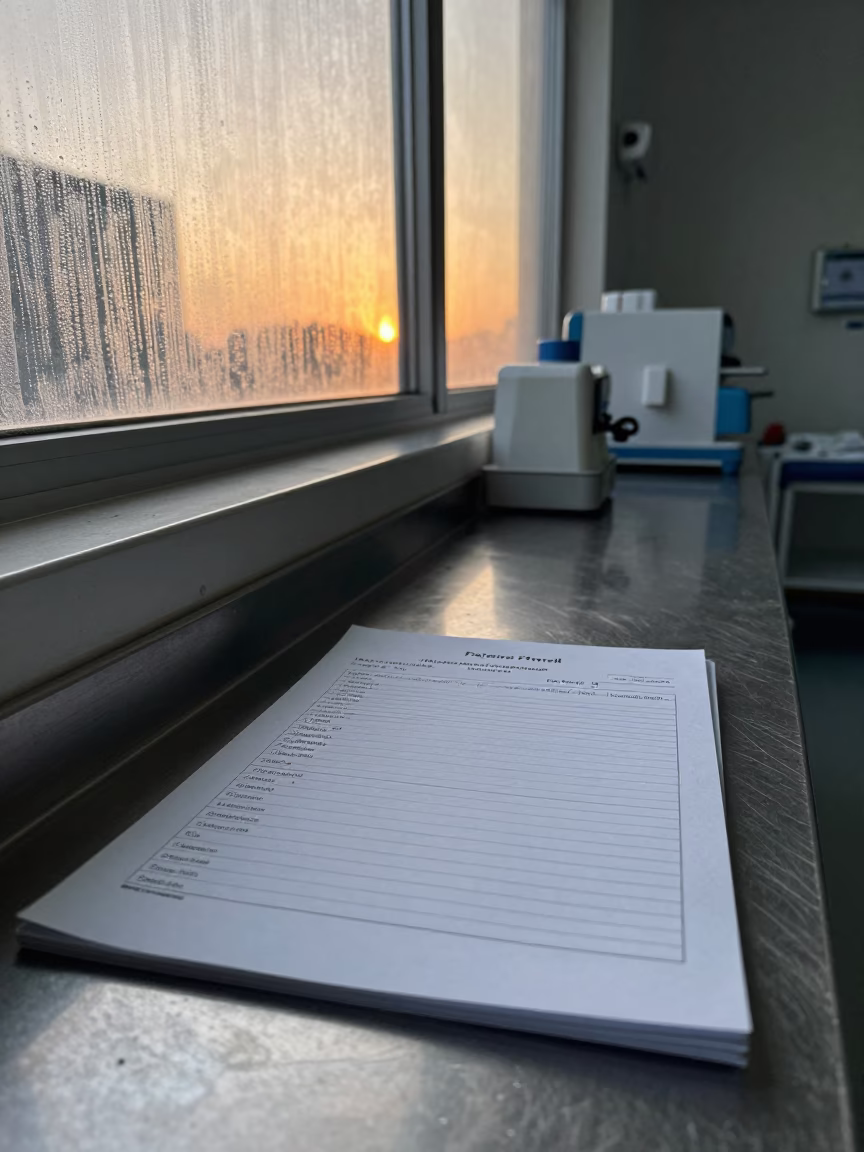 Thaw Log Board in Bayamo Clinic Exam Room in inside a clinic exam room near Bayamo