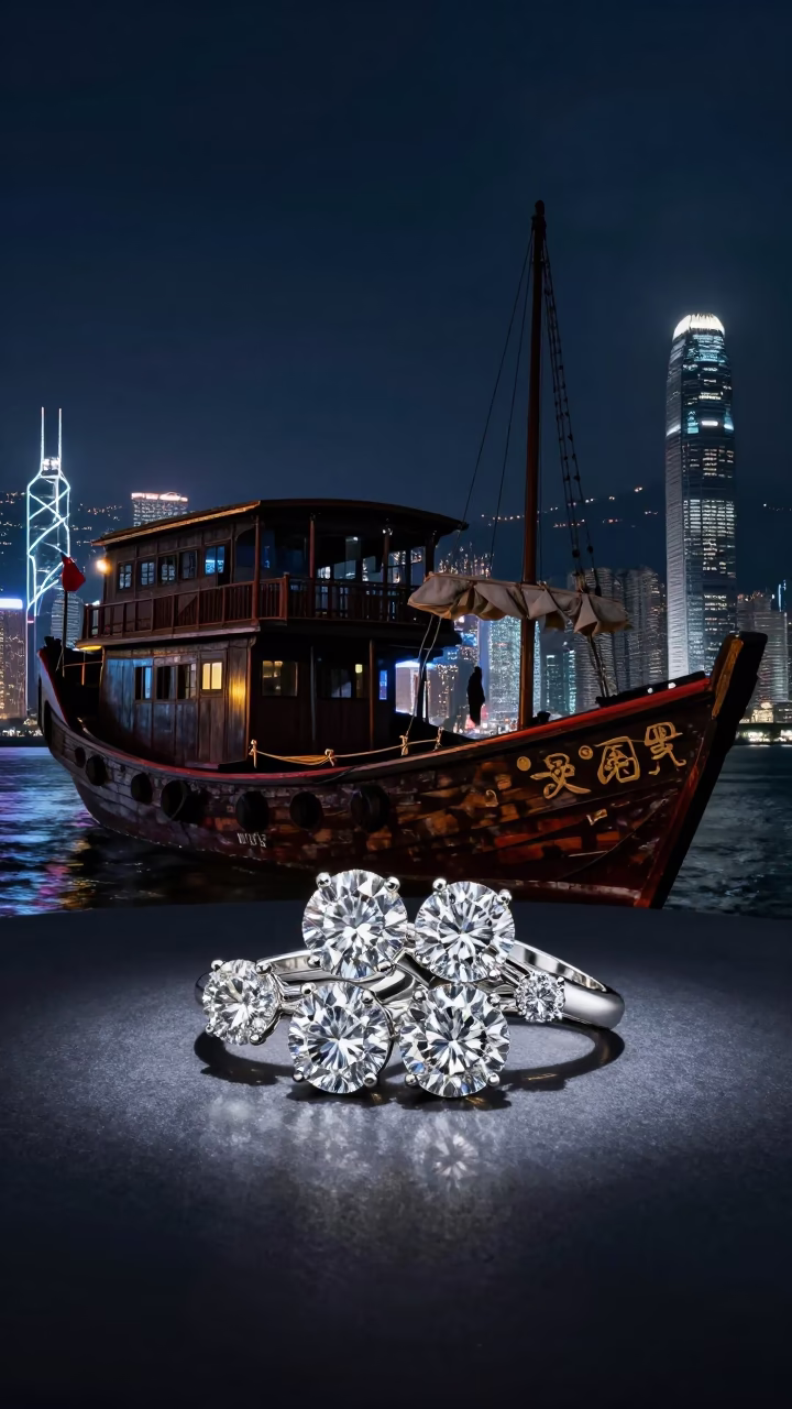 The Deepest Night Sky Light on Jewelry Display in Hong Kong in in Hong Kong, Hong Kong