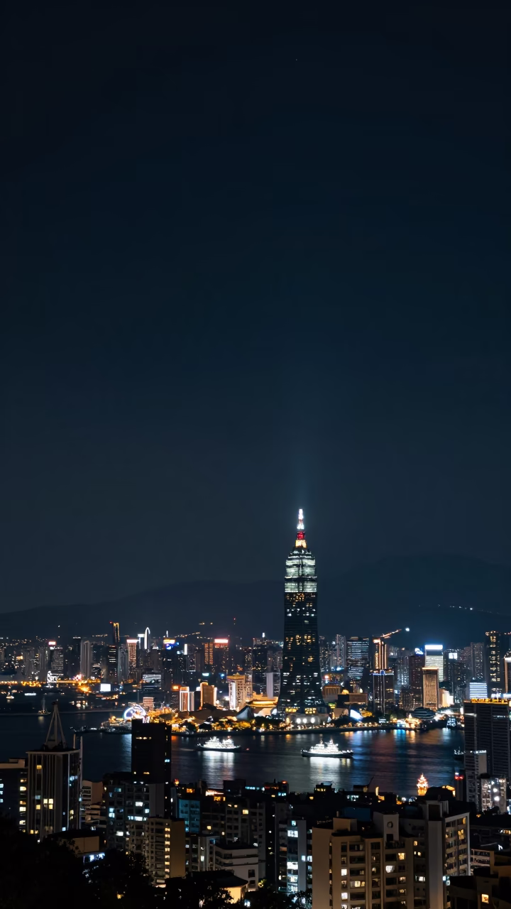 The Deepest Night Sky Light on Night Sky in Kaohsiung in in Kaohsiung, Taiwan