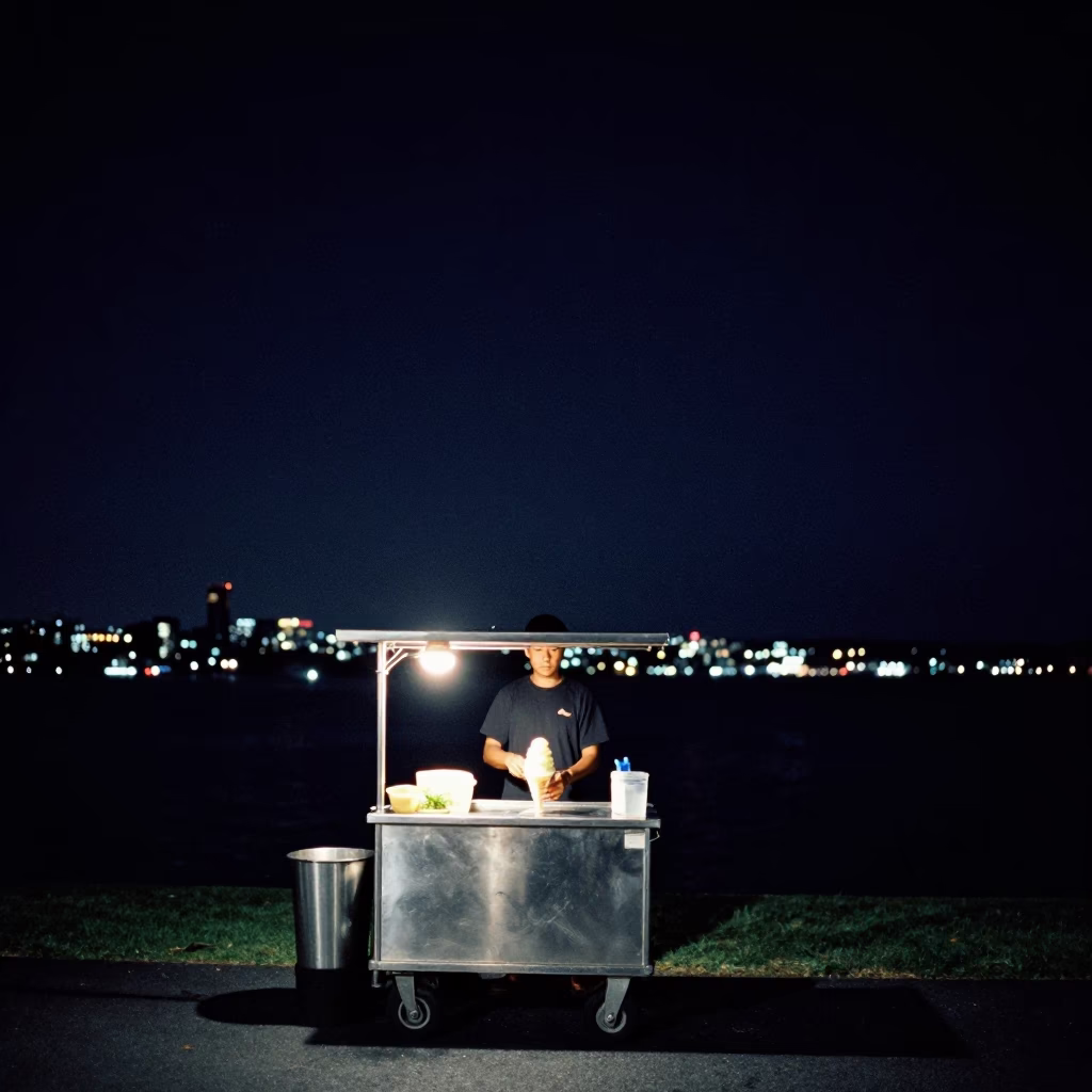 The Deepest Night Sky Light on Shaved Ice in Auckland in in Auckland, New Zealand