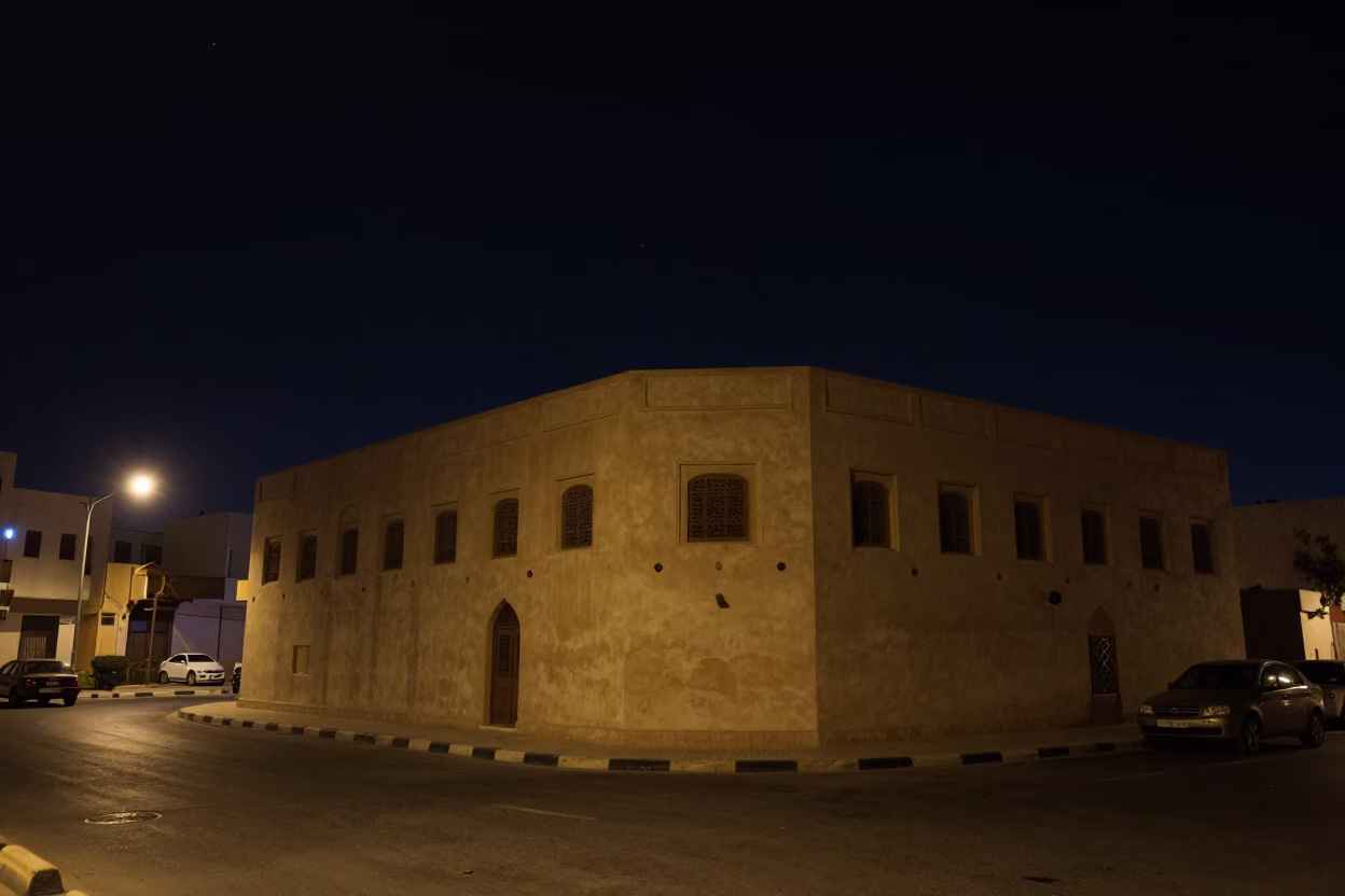 The Deepest Night Sky Light on Street Scene in Muscat in in Muscat, Oman