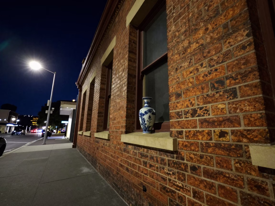 The Deepest Night Sky Light on Street Scene in Perth in in Perth, Western Australia, Australia