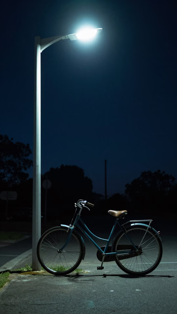 The Deepest Night Sky Light on Vintage Bicycle in Perth in in Perth, Western Australia, Australia