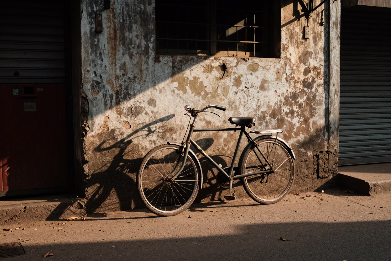 The Early Afternoon Light on Afternoon Bicycle in Mumbai in in Mumbai, India