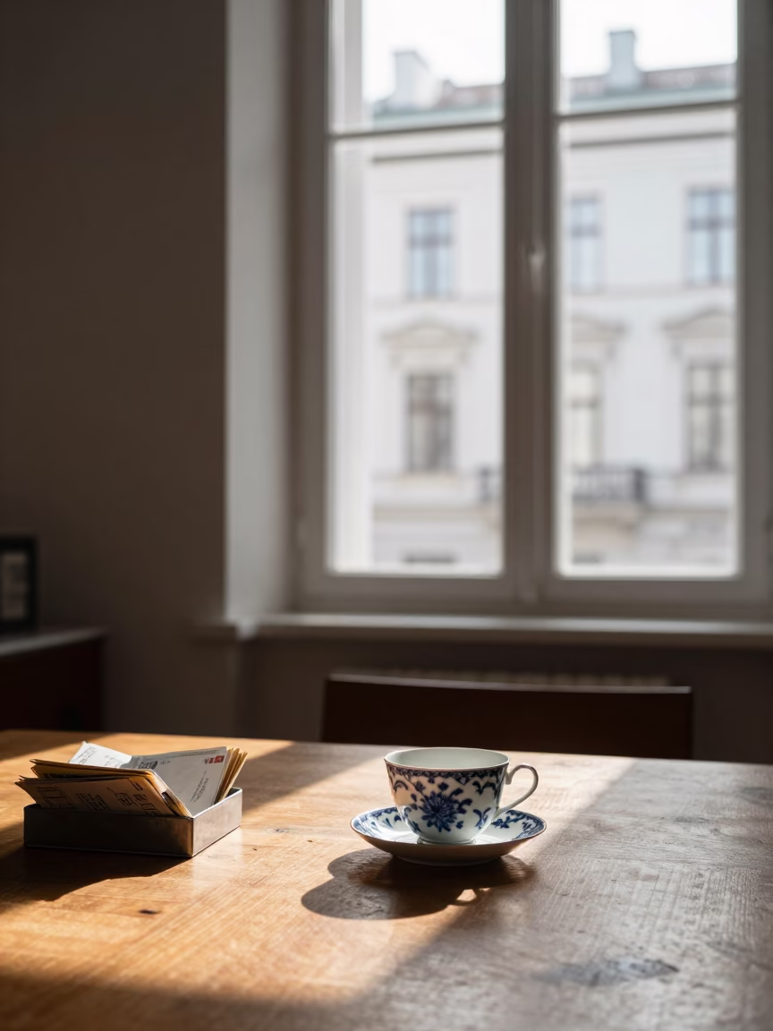 The Early Afternoon Light on Apartment Interior in Vienna in in Vienna, Austria