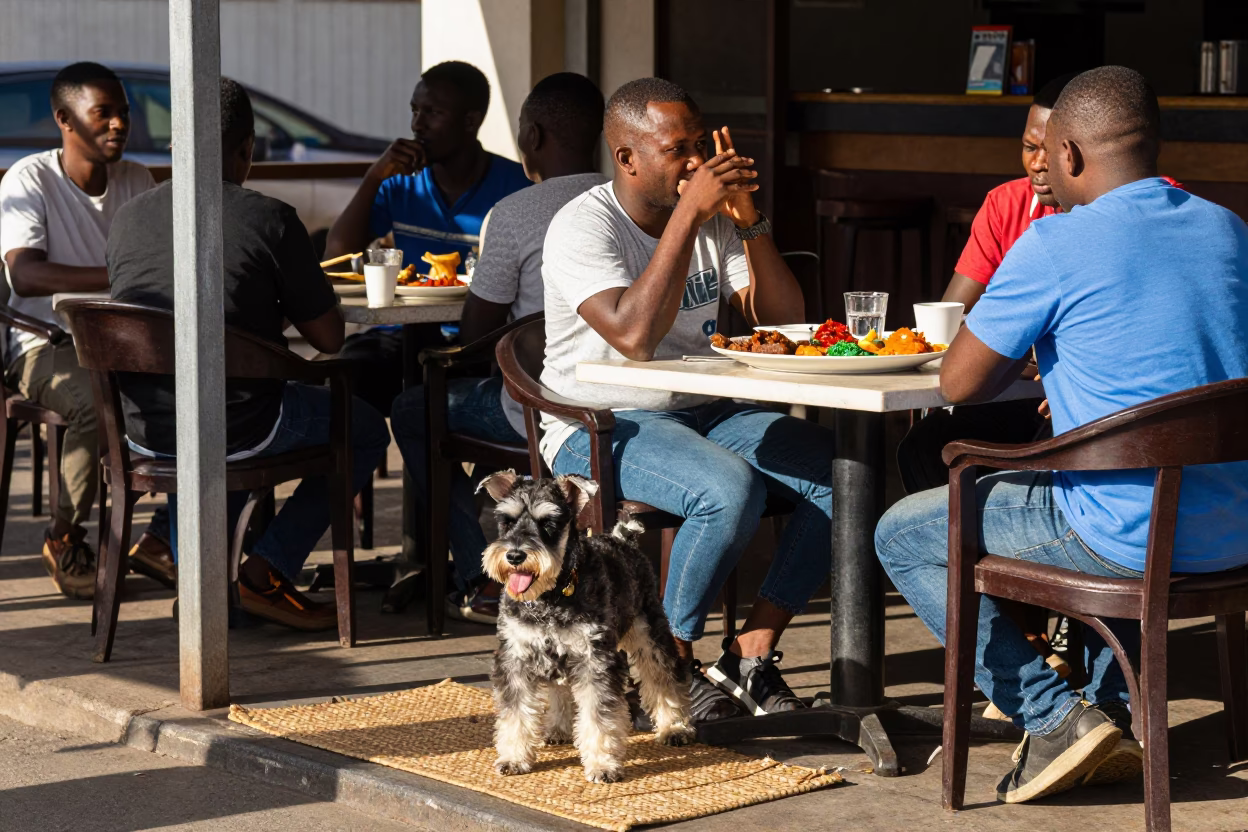 The Early Afternoon Light on Cafe Scene in Durban in in Durban, South Africa