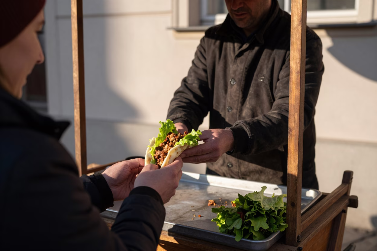 The Early Afternoon Light on Cig Kofte in Krakow in in Krakow, Poland