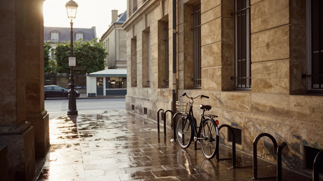 The Early Afternoon Light on Cloister Walkway in Paris in in Paris, France
