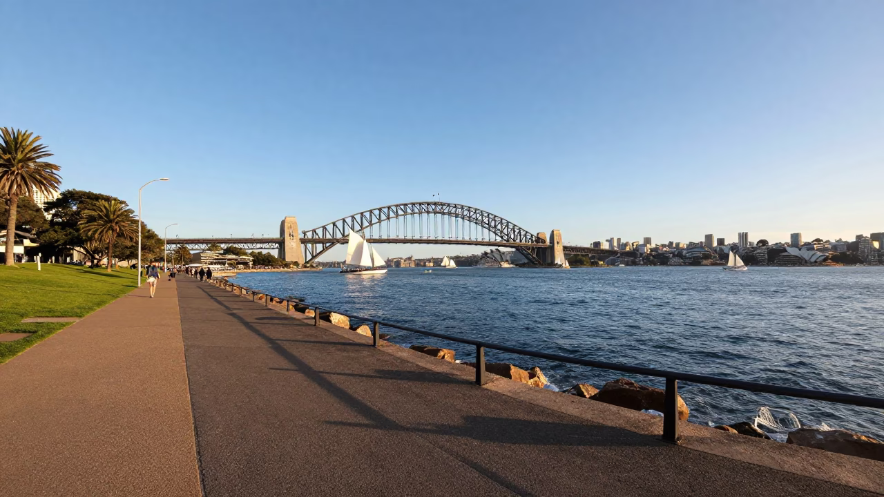 The Early Afternoon Light on Coastal Walk in Sydney in in Sydney, New South Wales, Australia