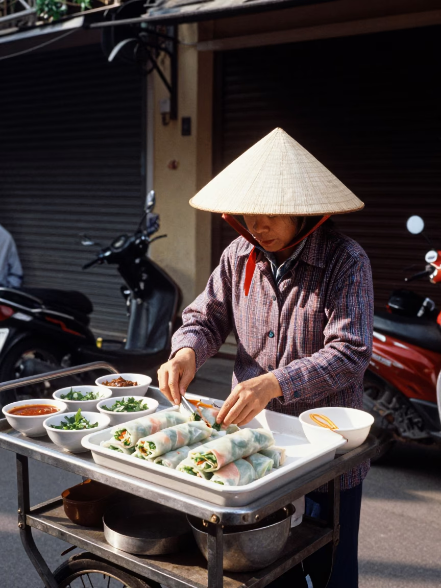 The Early Afternoon Light on Dipping Sauce in Hanoi in in Hanoi, Vietnam