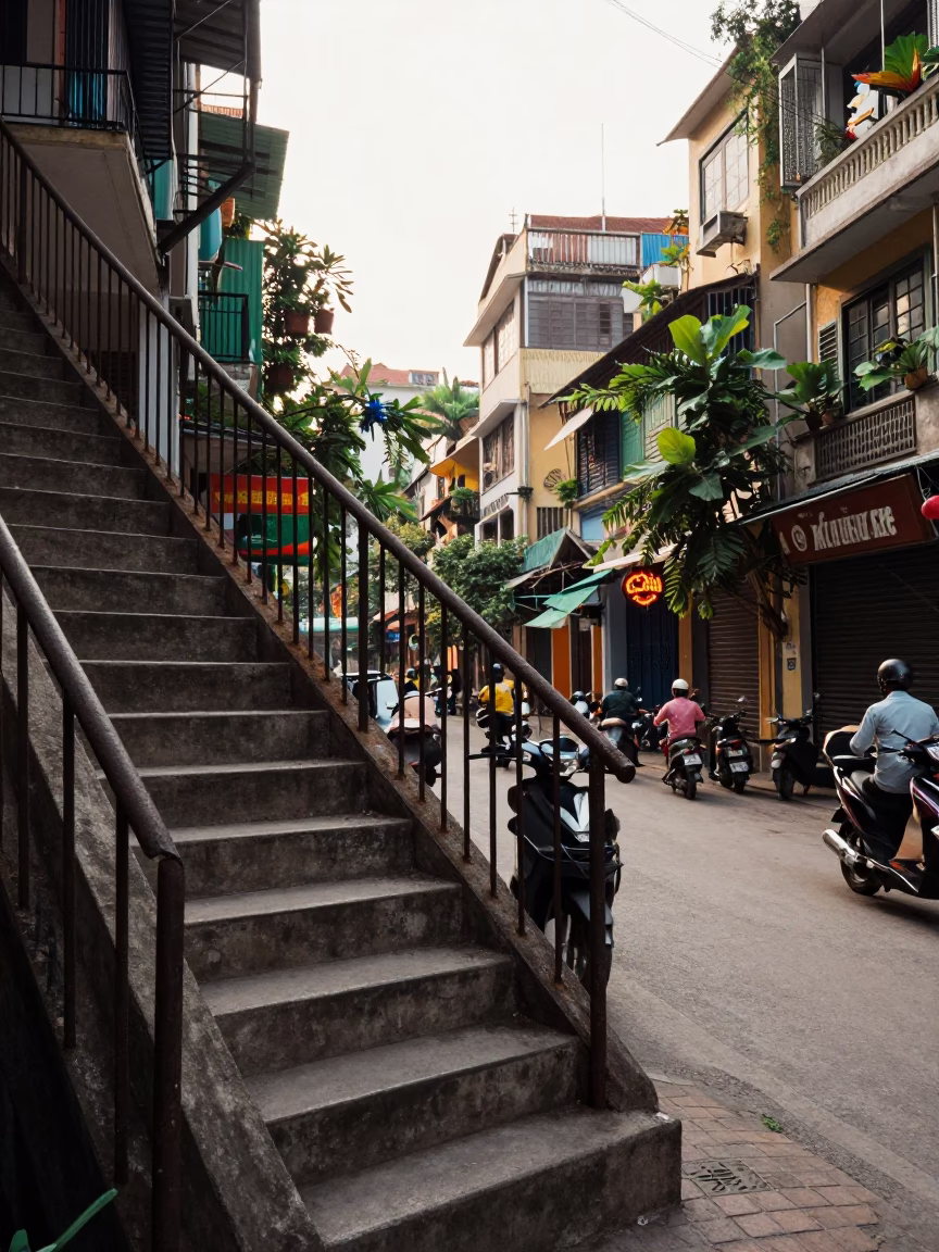 The Early Afternoon Light on Early Afternoon in Hanoi in in Hanoi, Vietnam