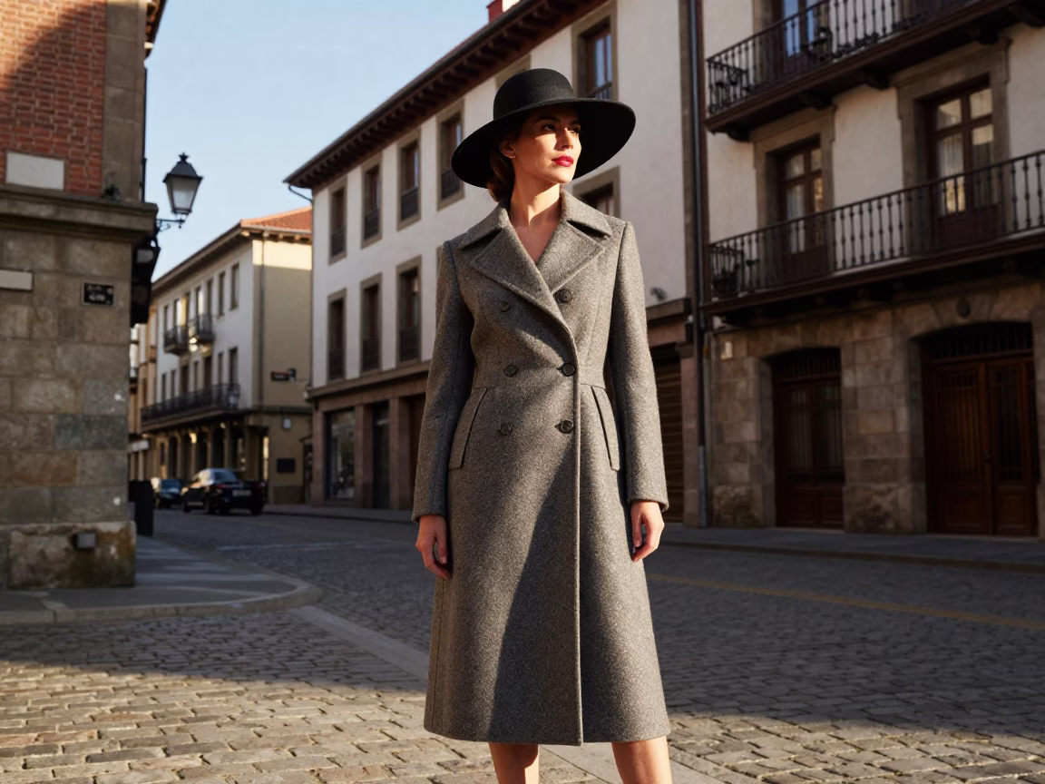 The Early Afternoon Light on Elegant Woman in Bilbao in in Bilbao, Spain