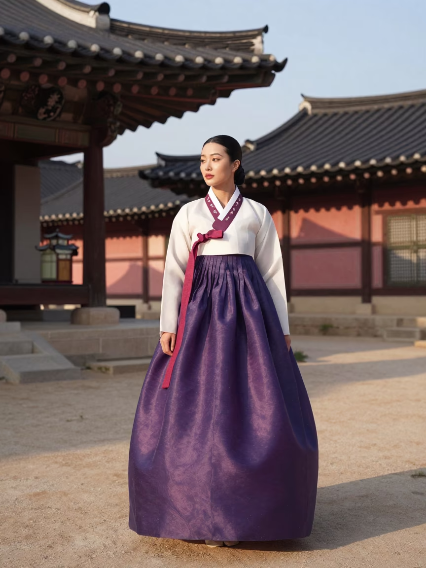 The Early Afternoon Light on Elegant Woman in Seoul in in Seoul, South Korea