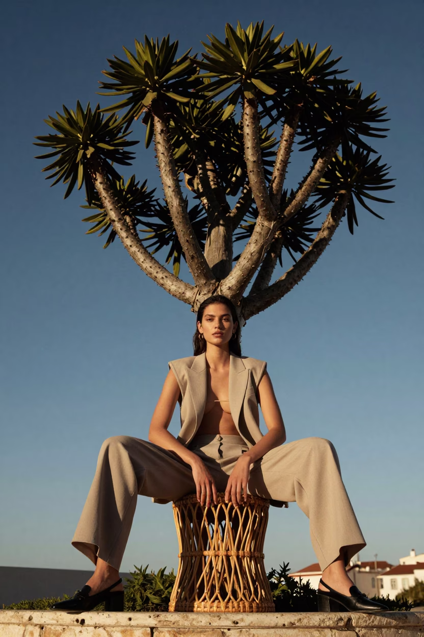 The Early Afternoon Light on Fashion Portrait in Lisbon in in Lisbon, Portugal