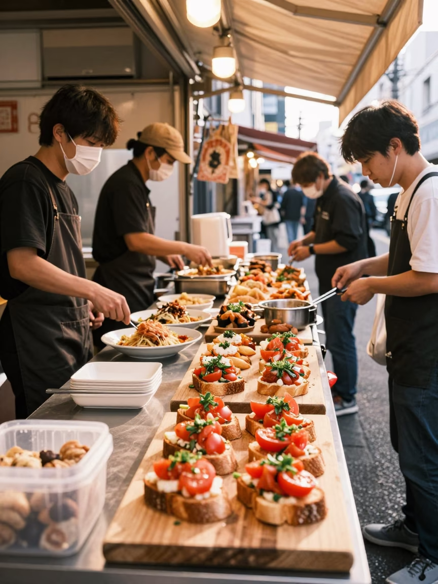 The Early Afternoon Light on Food Stall in Sapporo in in Sapporo, Japan
