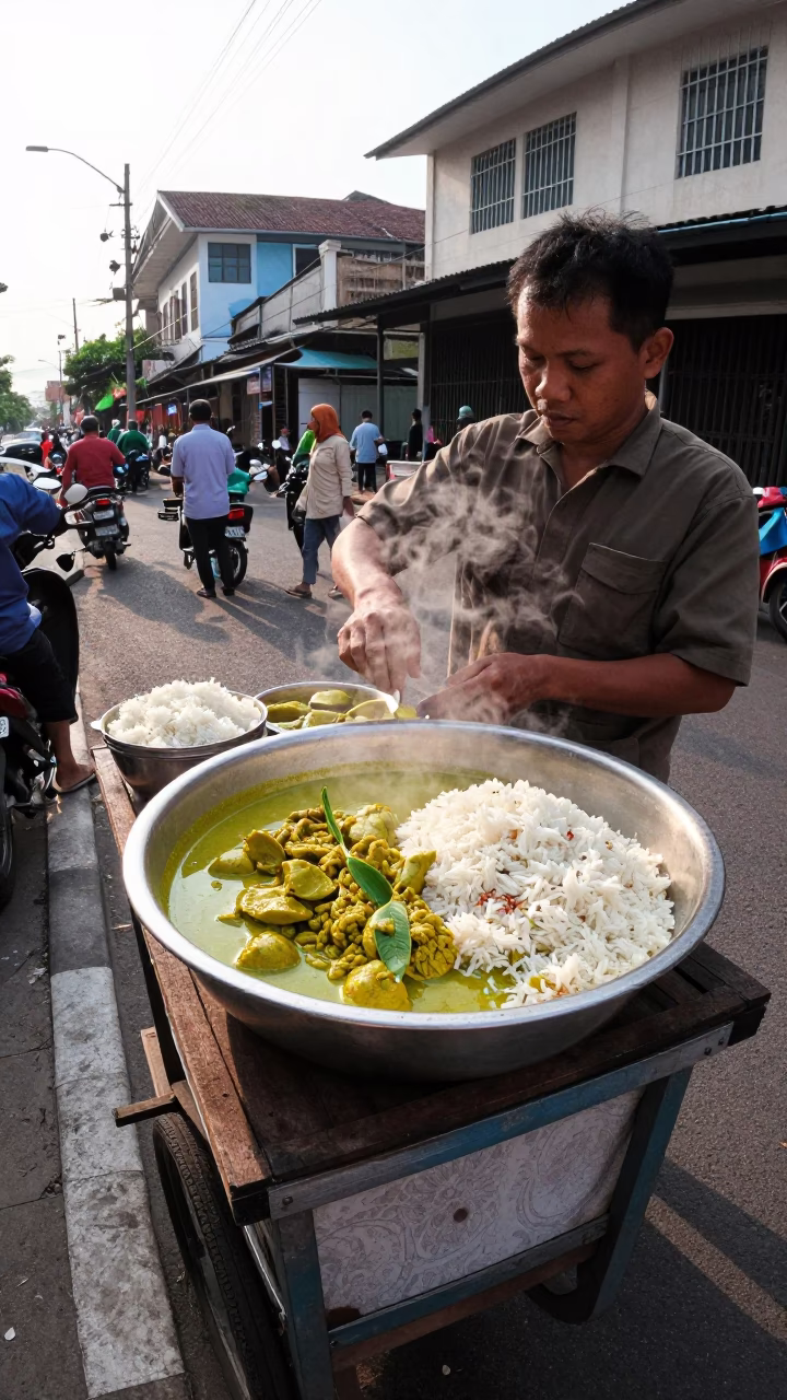 The Early Afternoon Light on Jasmine Rice in Surabaya in in Surabaya, Indonesia