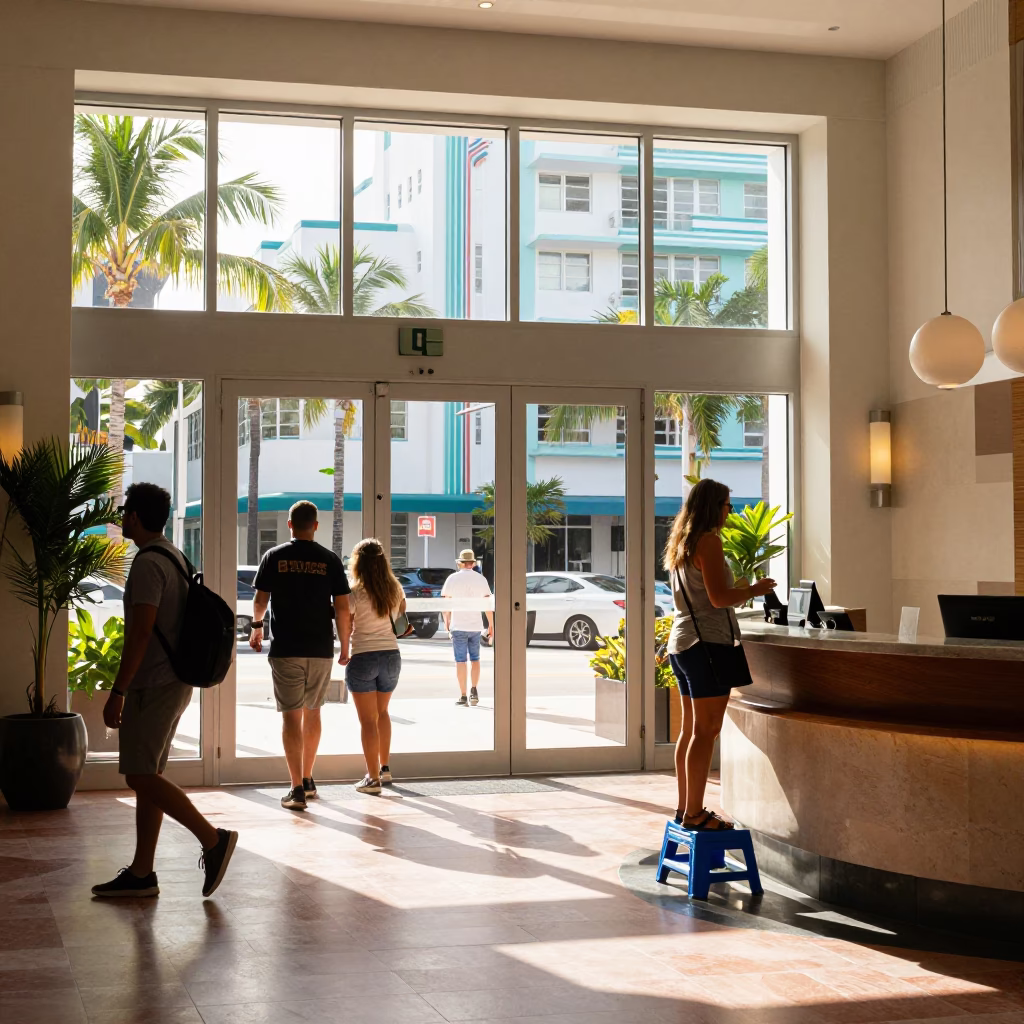 The Early Afternoon Light on Lobby Scene in Miami in in Miami, Florida, United States