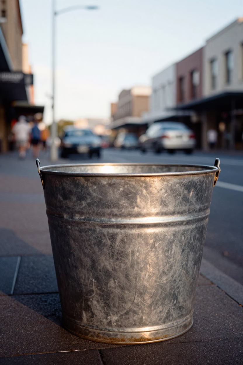 The Early Afternoon Light on Metal Bucket in Sydney in in Sydney, New South Wales, Australia