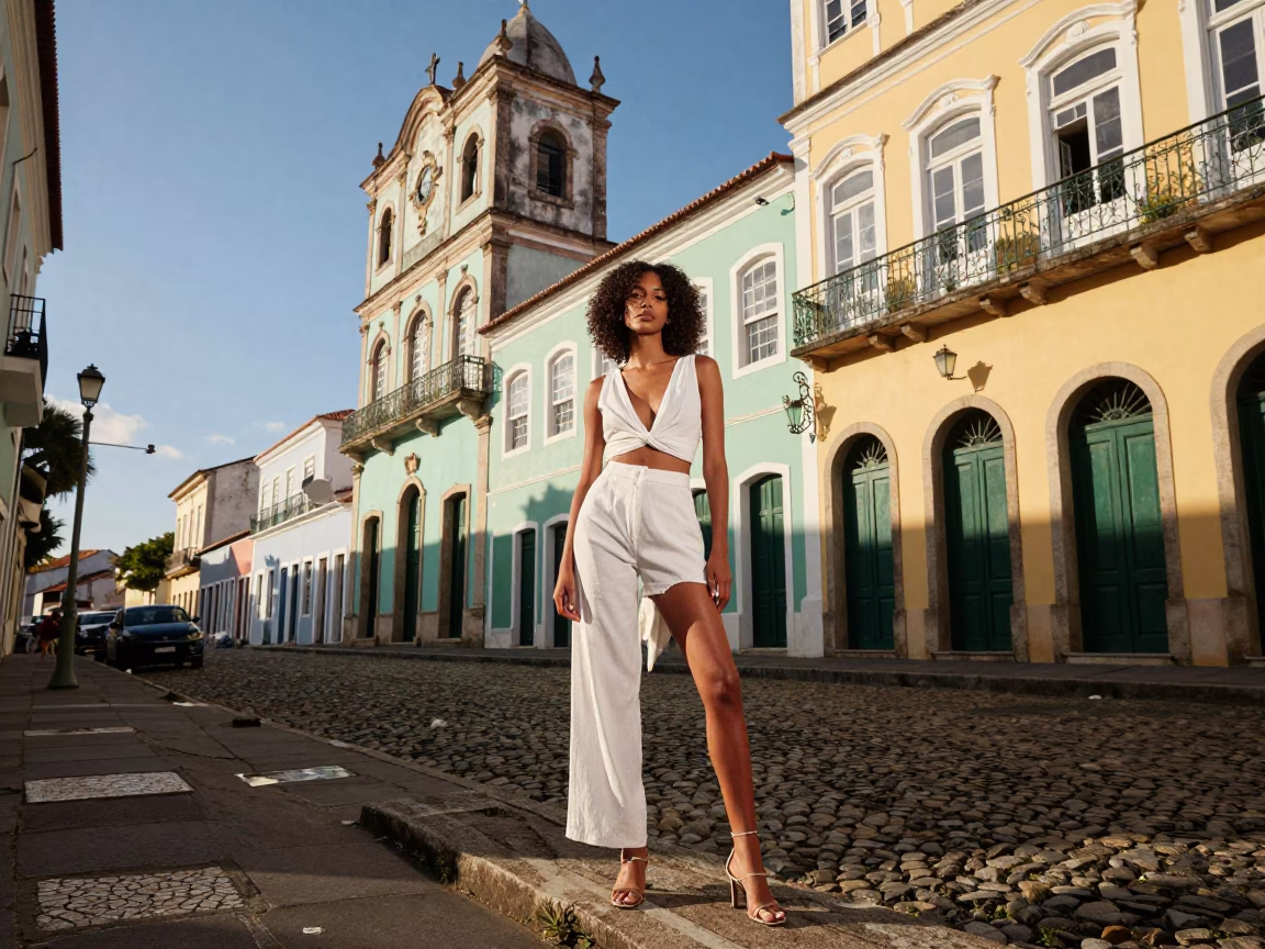The Early Afternoon Light on Model Early Afternoon Sunlight in Salvador in in Salvador, Brazil