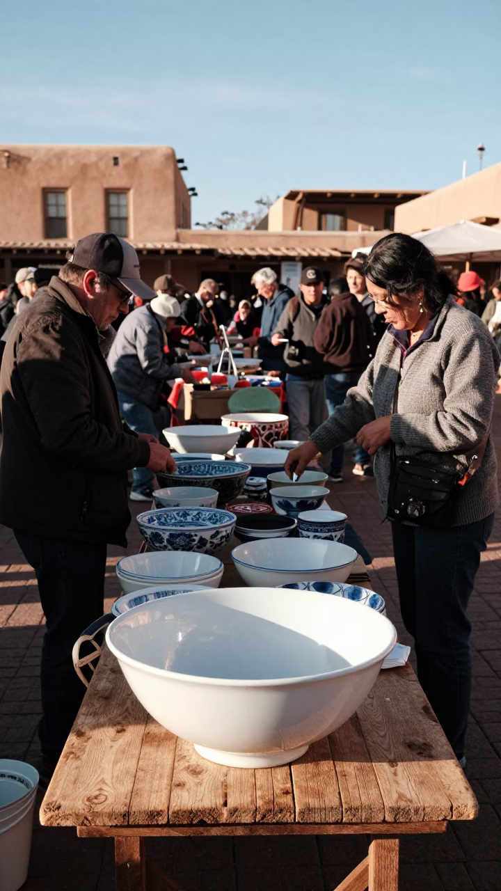 The Early Afternoon Light on Plaza Stall in Santa Fe in in Santa Fe, New Mexico, United States
