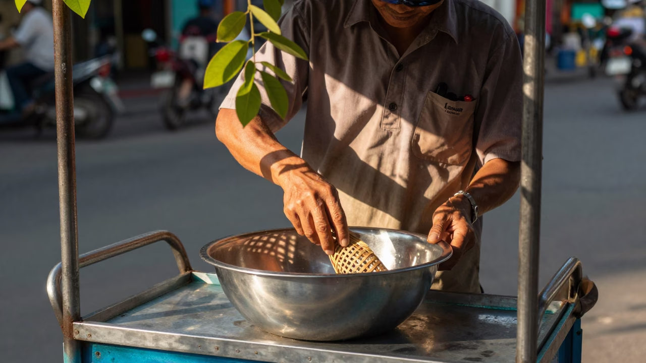 The Early Afternoon Light on Preparing Drinks in Ho Chi Minh City in in Ho Chi Minh City, Vietnam