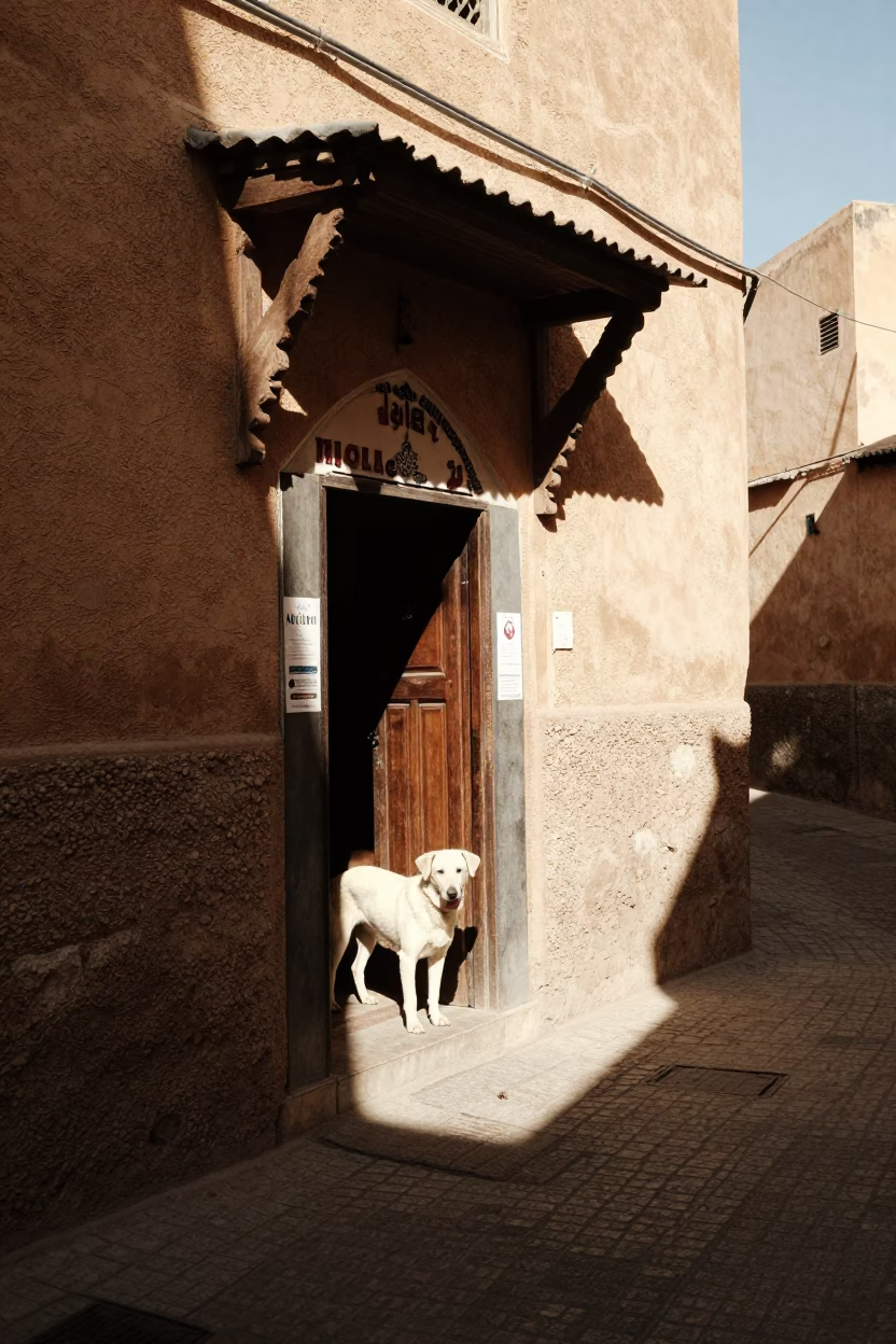 The Early Afternoon Light on Street Scene in Fez in in Fez, Morocco