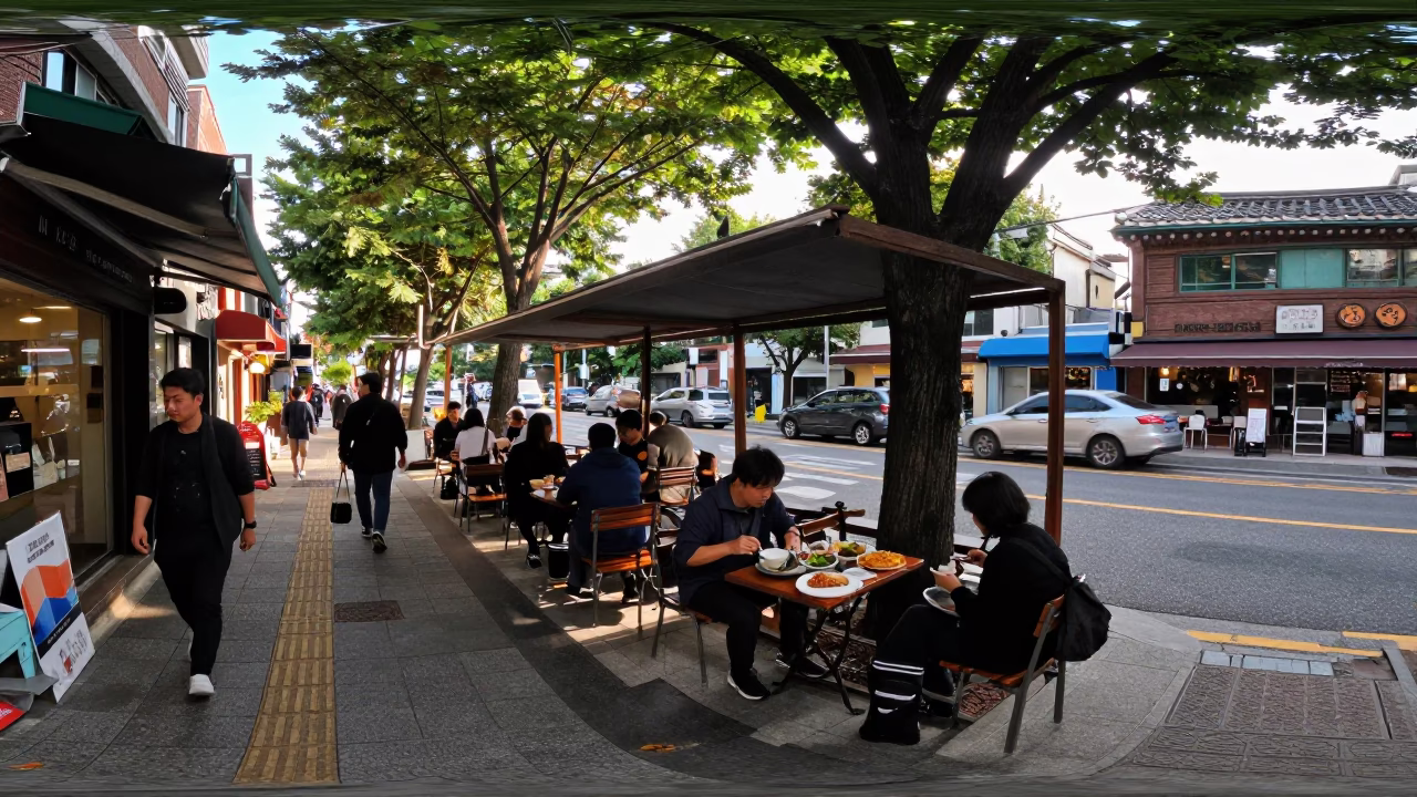 The Early Afternoon Light on Street Scene in Seoul in in Seoul, South Korea