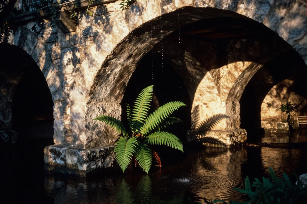 The Early Evening Light on Arch Undercroft in Austin in in Austin, Texas, United States