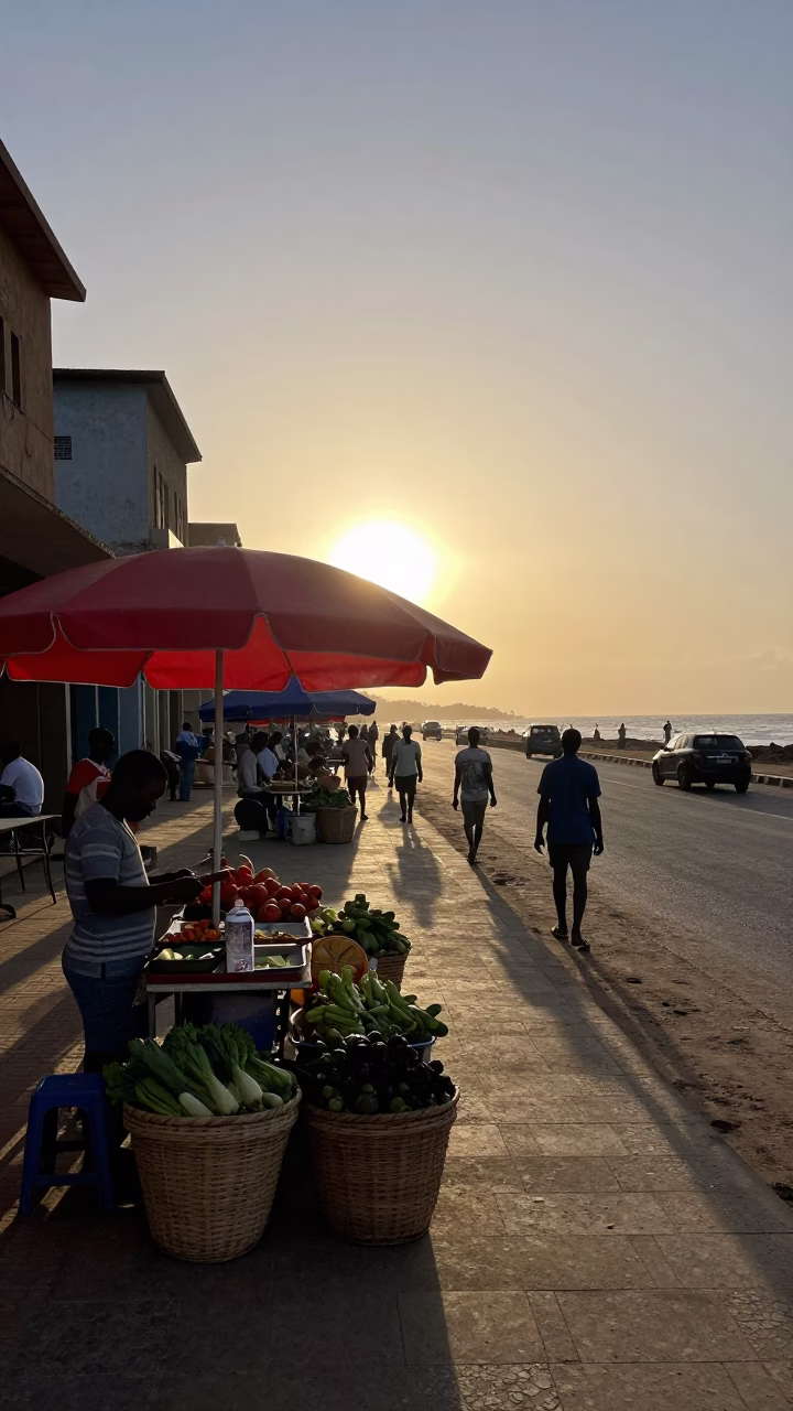 The Early Evening Light on Early Evening in Dakar in in Dakar, Senegal