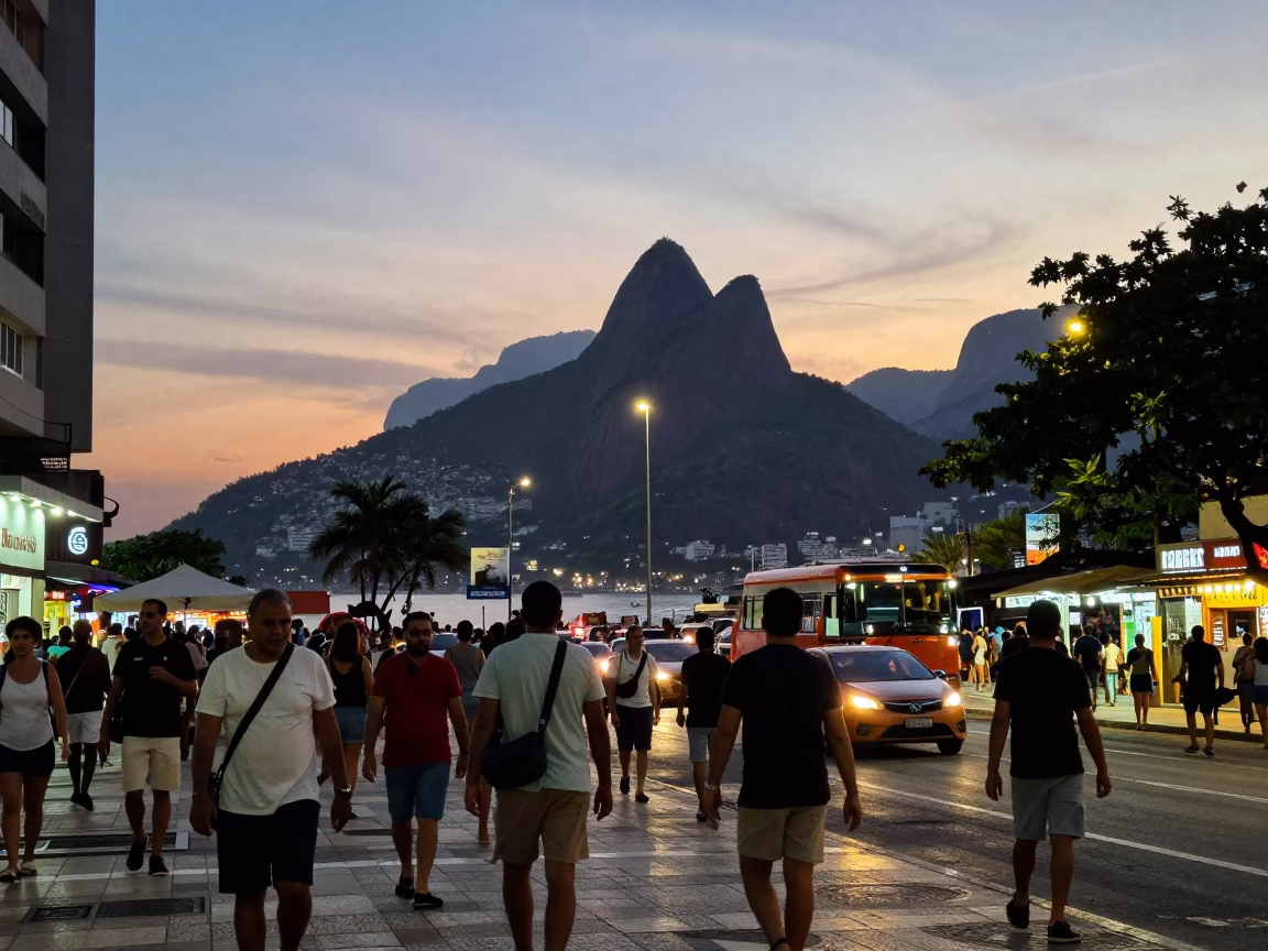 The Early Evening Light on Early Evening in Rio De Janeiro in in Rio de Janeiro, Brazil