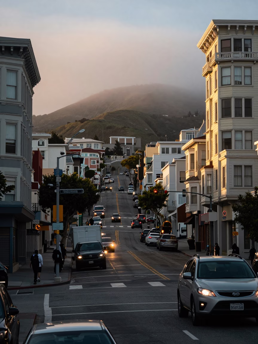 The Early Evening Light on Early Evening in San Francisco in in San Francisco, California, United States