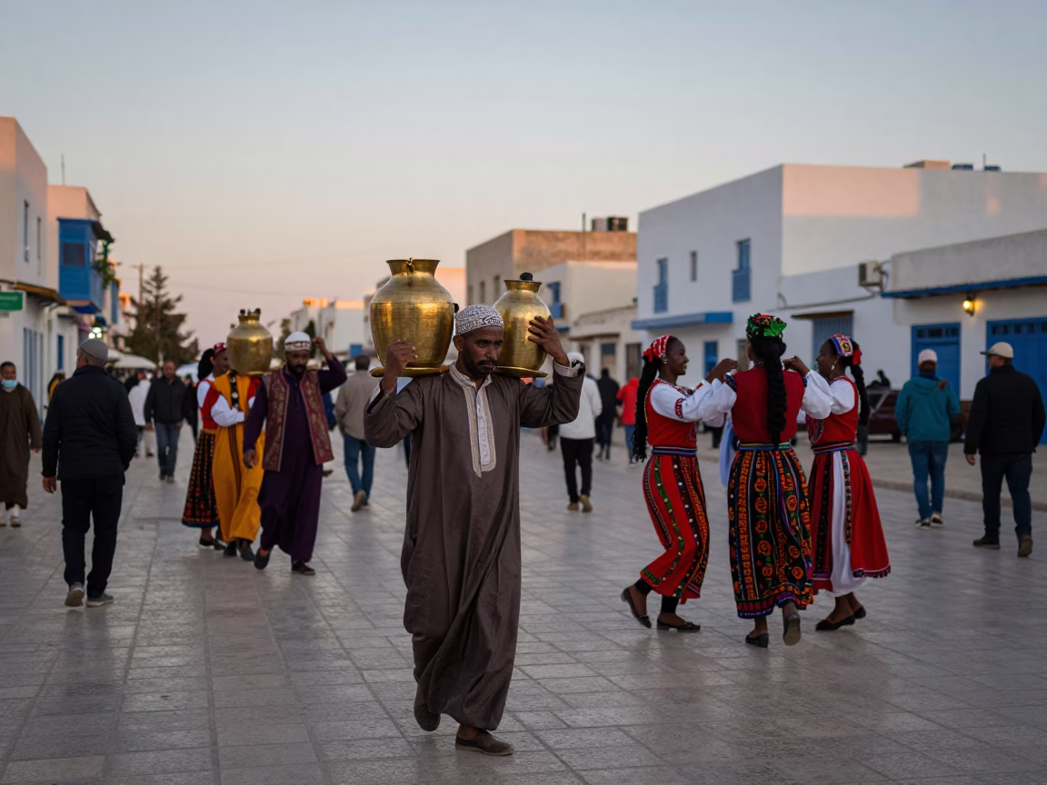 The Early Evening Light on Early Evening in Tunis in in Tunis, Tunisia