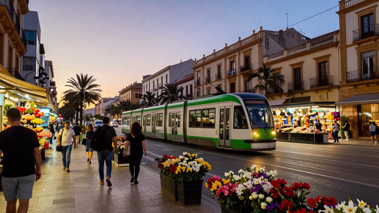 The Early Evening Light on Early Evening in Valencia in in Valencia, Spain