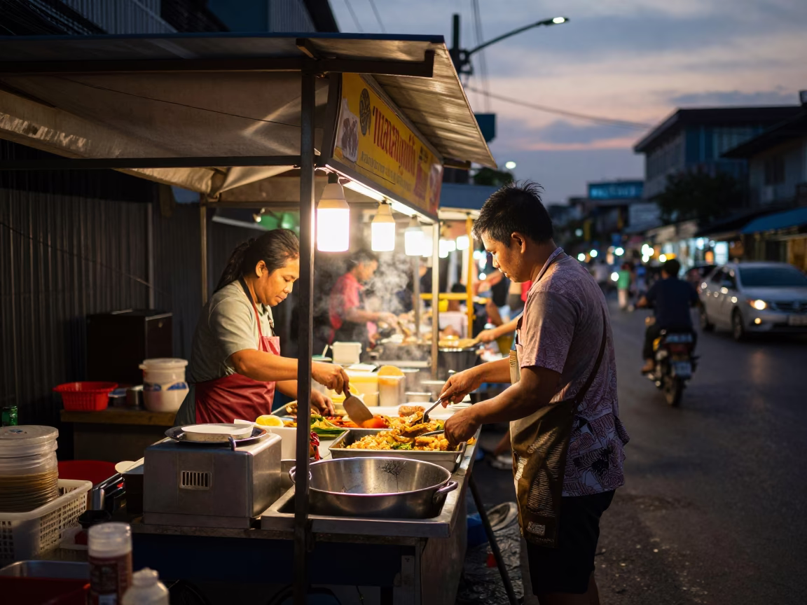 The Early Evening Light on Evening Scene in Bangkok in in Bangkok, Thailand
