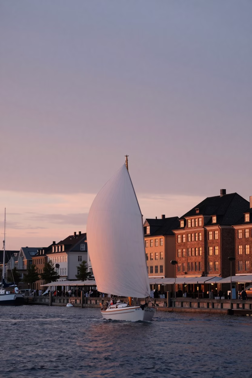 The Early Evening Light on Evening Scene in Copenhagen in in Copenhagen, Denmark