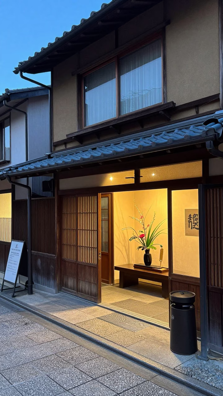 The Early Evening Light on Evening Scene in Kyoto in in Kyoto, Japan