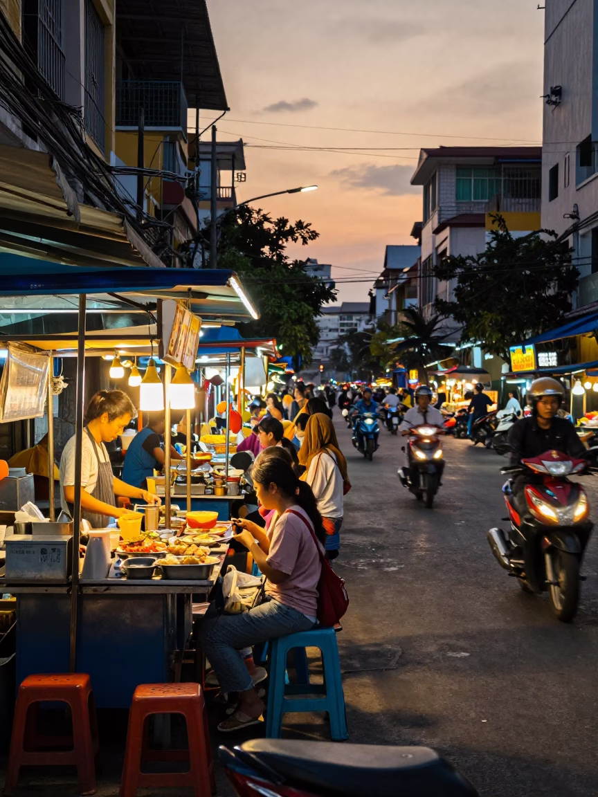 The Early Evening Light on Stall Evening in Ho Chi Minh City in in Ho Chi Minh City, Vietnam