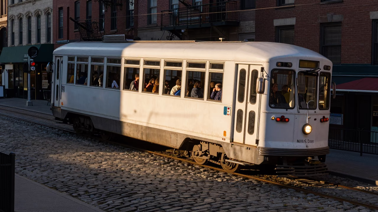 The Early Evening Light on Steep Hill in New York in in New York, New York, United States