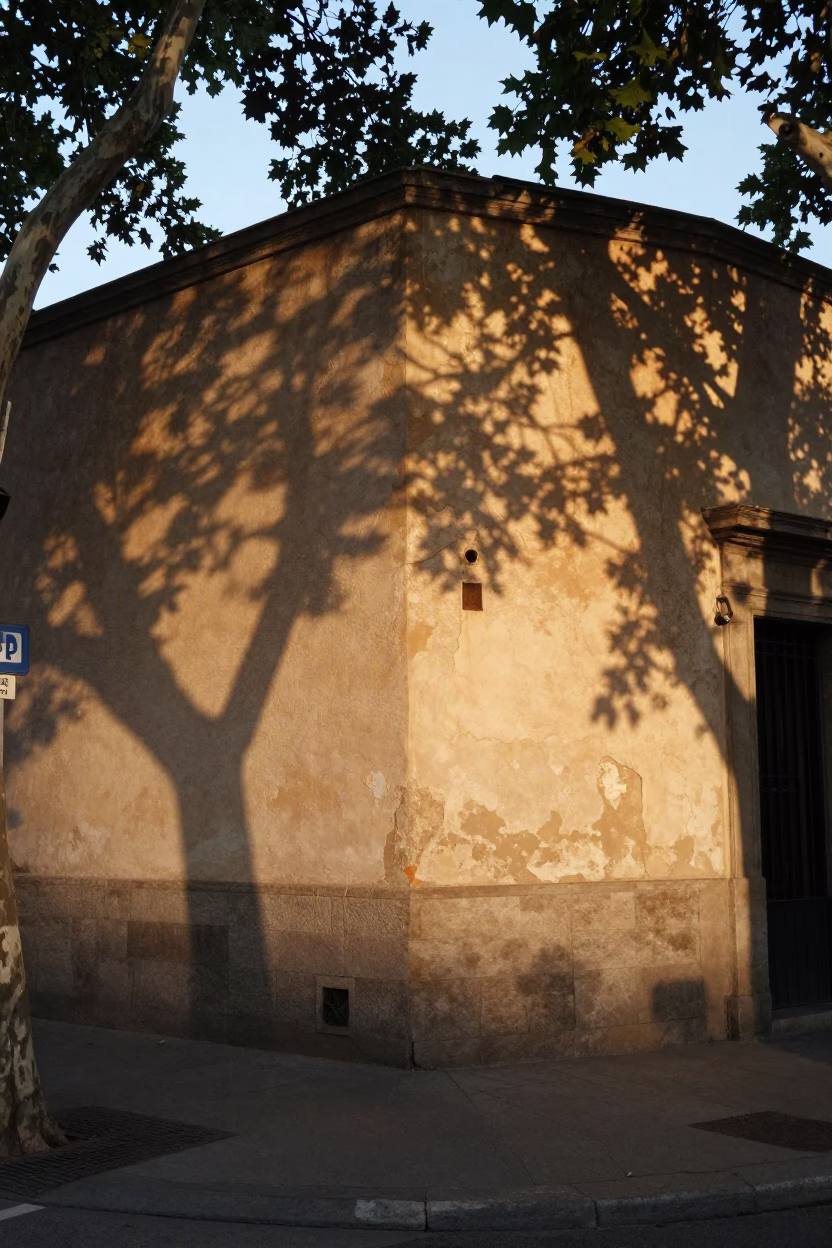 The Early Evening Light on Street Scene in Barcelona in in Barcelona, Spain
