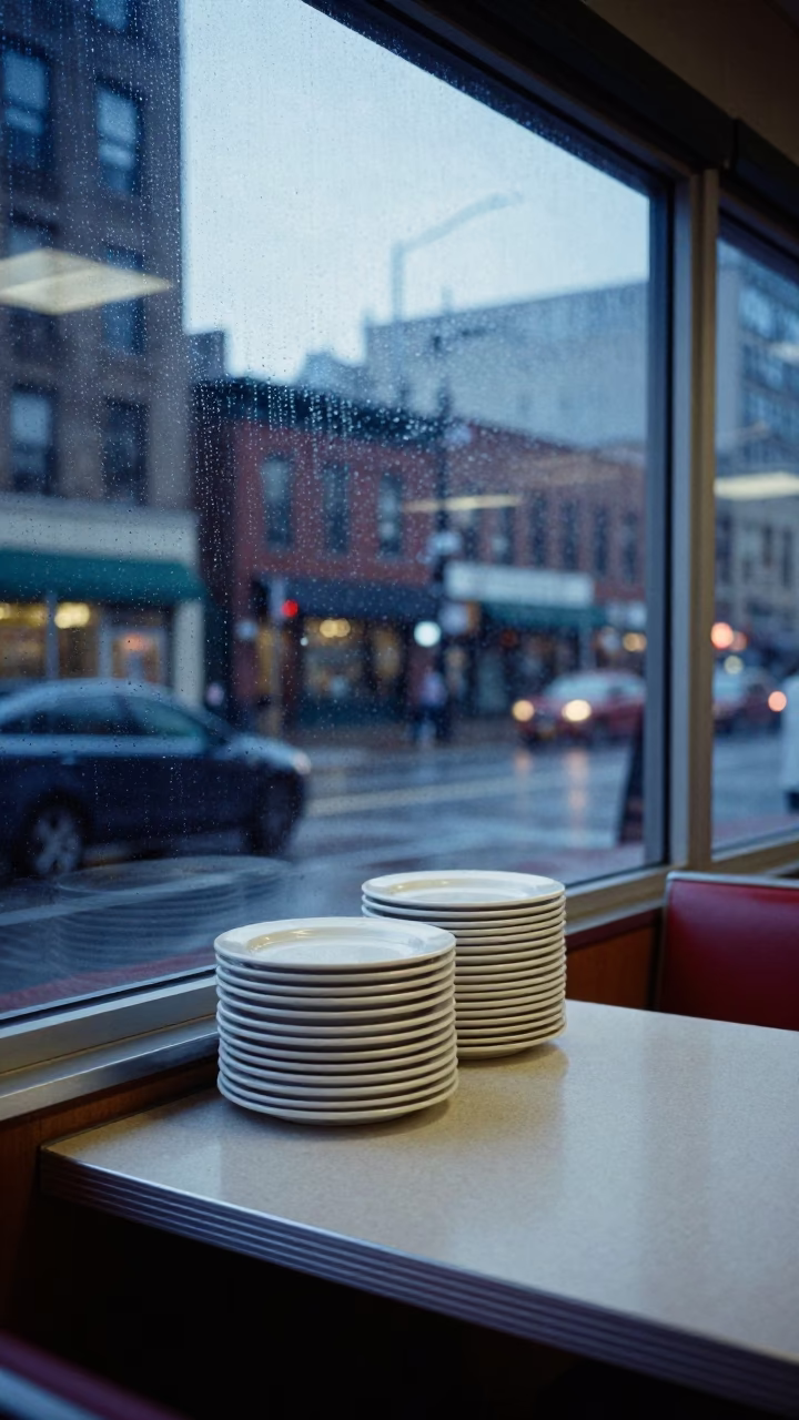 The Early Evening Light on Window View in Chicago in in Chicago, Illinois, United States