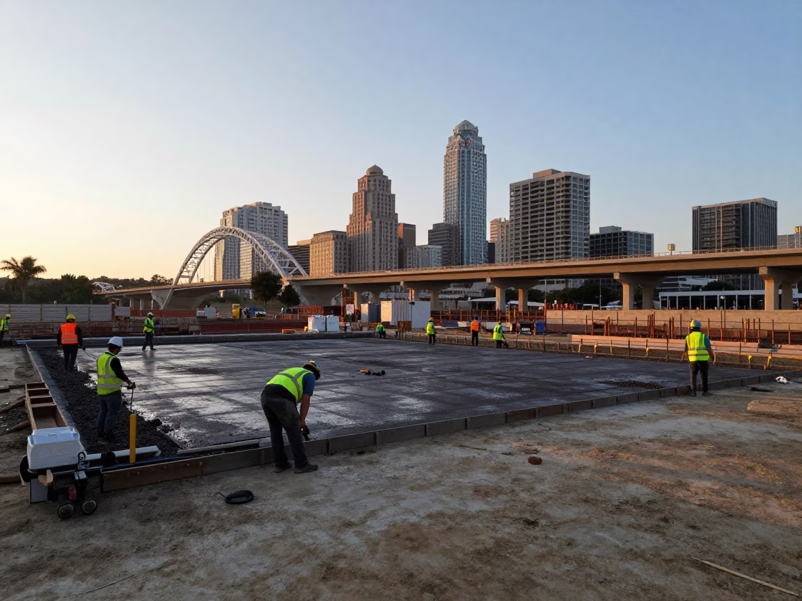 The Early Morning Light on Construction Site in Austin in in Austin, Texas, United States