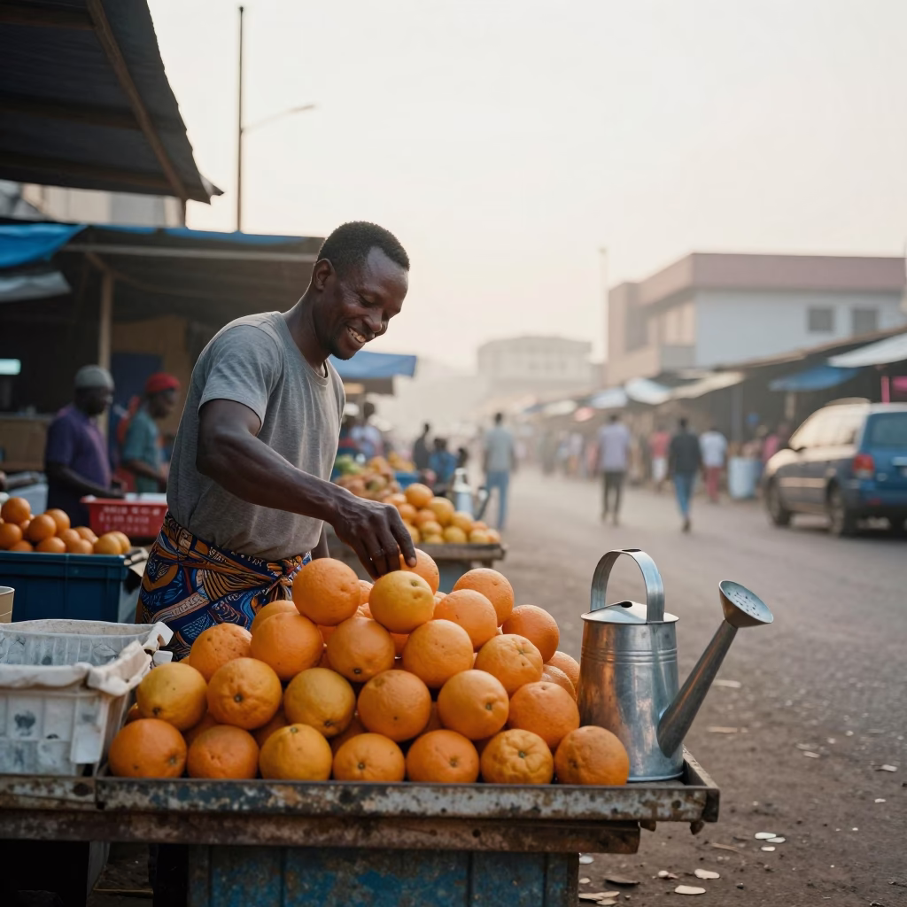 The Early Morning Light on Early Morning in Accra in in Accra, Ghana