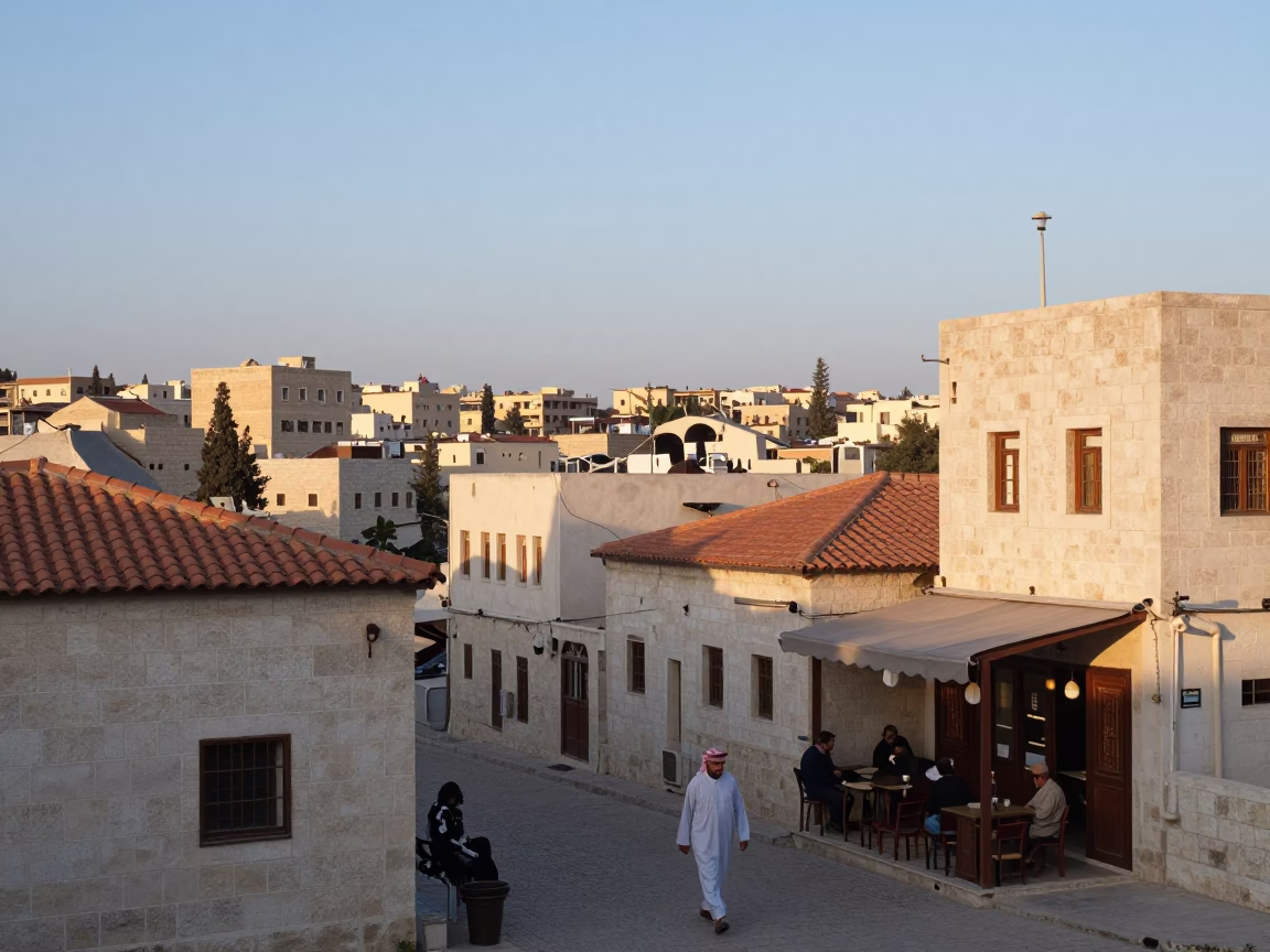 The Early Morning Light on Street Life in Amman in in Amman, Jordan